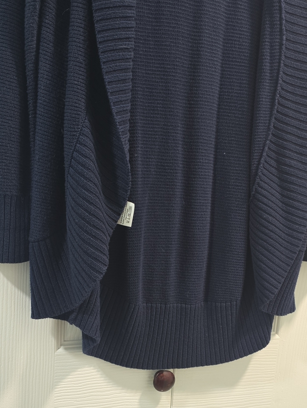 Eddie Bauer Dark Navy Open-Front Ribbed Cardigan - Picture 5 of 9
